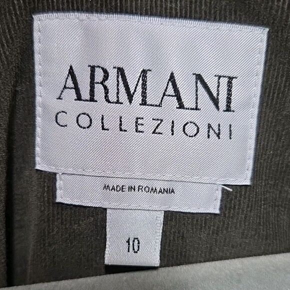 Armani Collezioni 10 Brown Grey Floral Printed Blazer Snap Button Elbow Pads Euc - Picture 9 of 10